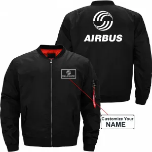 AIRBUS CUSTOM NAME BOMBER FLIGHT AVIATOR JACKET
