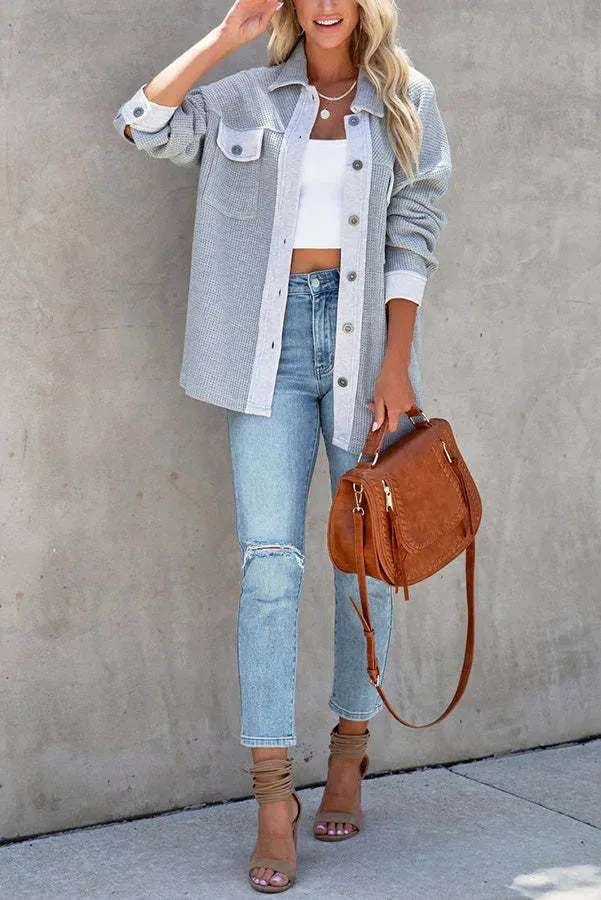 Always In Season Waffle Knit Shacket