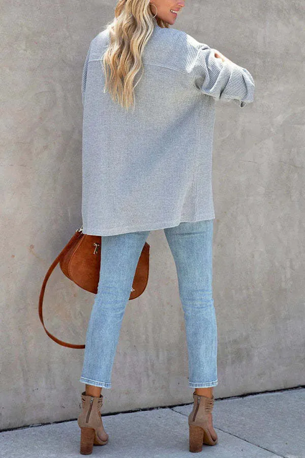 Always In Season Waffle Knit Shacket