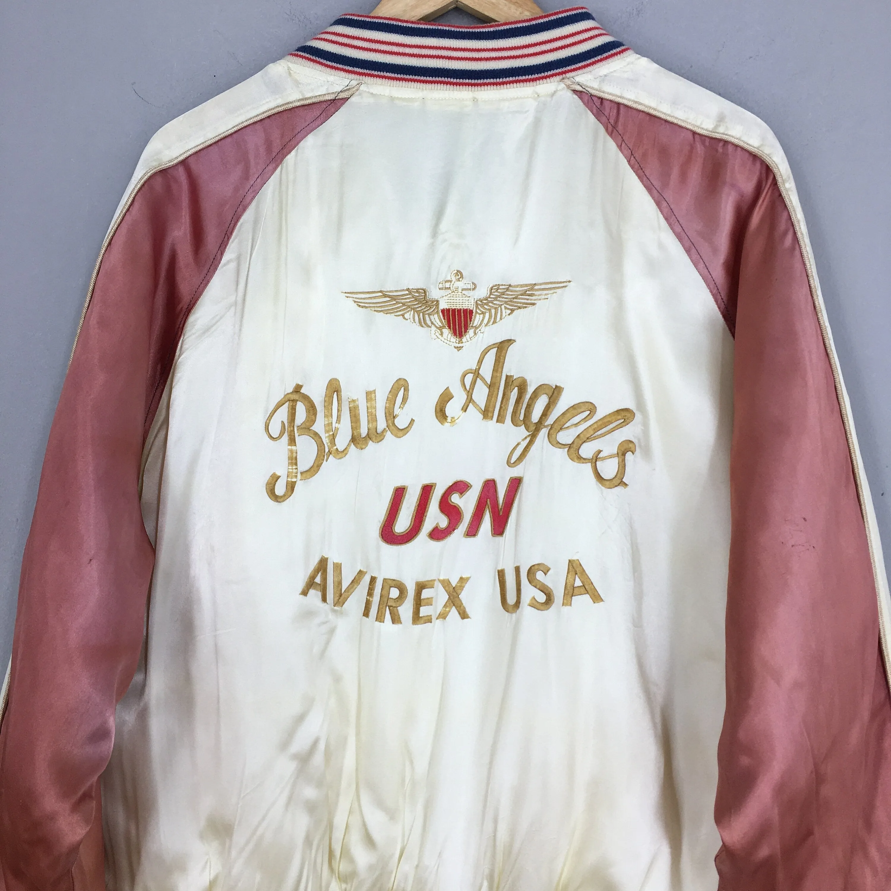 Avirex Blue Angels Usn Sukajan Souvenir Jacket Medium