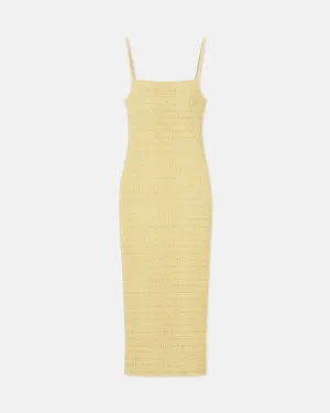 Barra - Smocked Okobor™ Alt-Leather Midi Dress - Lemongrass