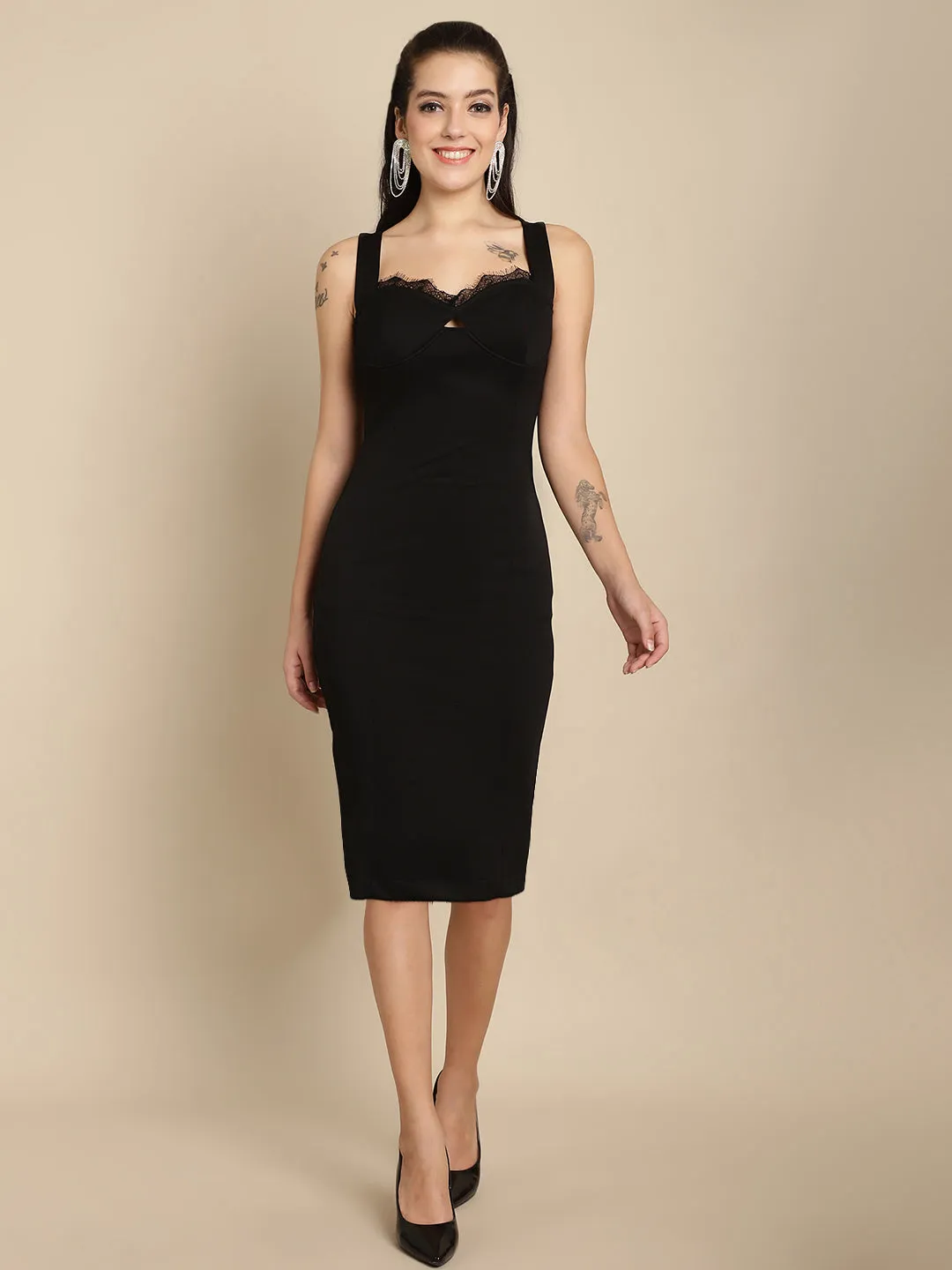 Black Bodycon Cut-Out Dress