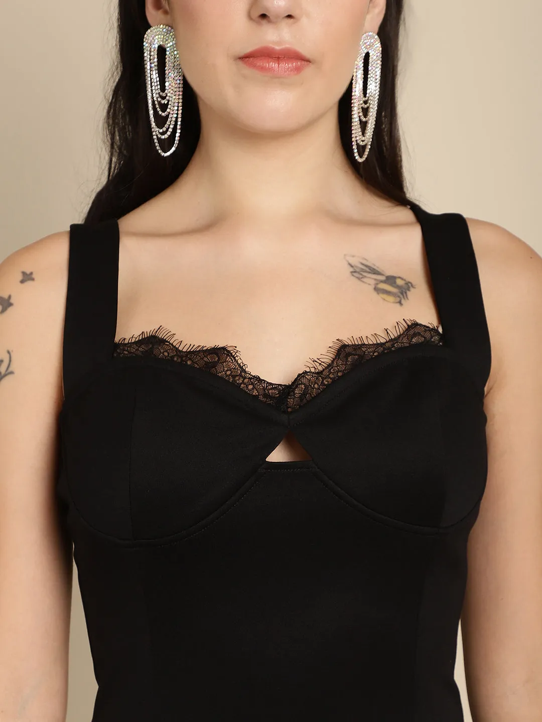 Black Bodycon Cut-Out Dress