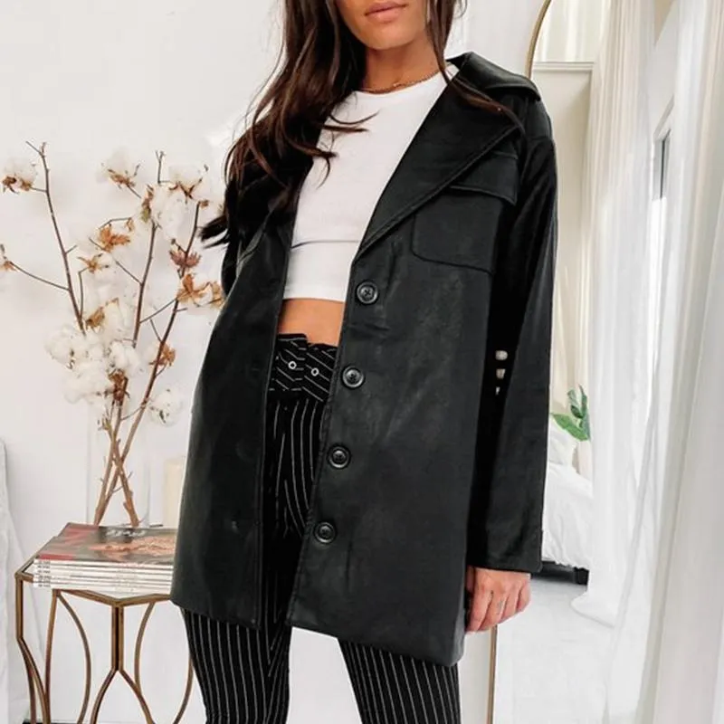 Black PU Leather Dress With Belt