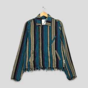 Bondage Punk Stripes Goth Ladies Jacket Medium