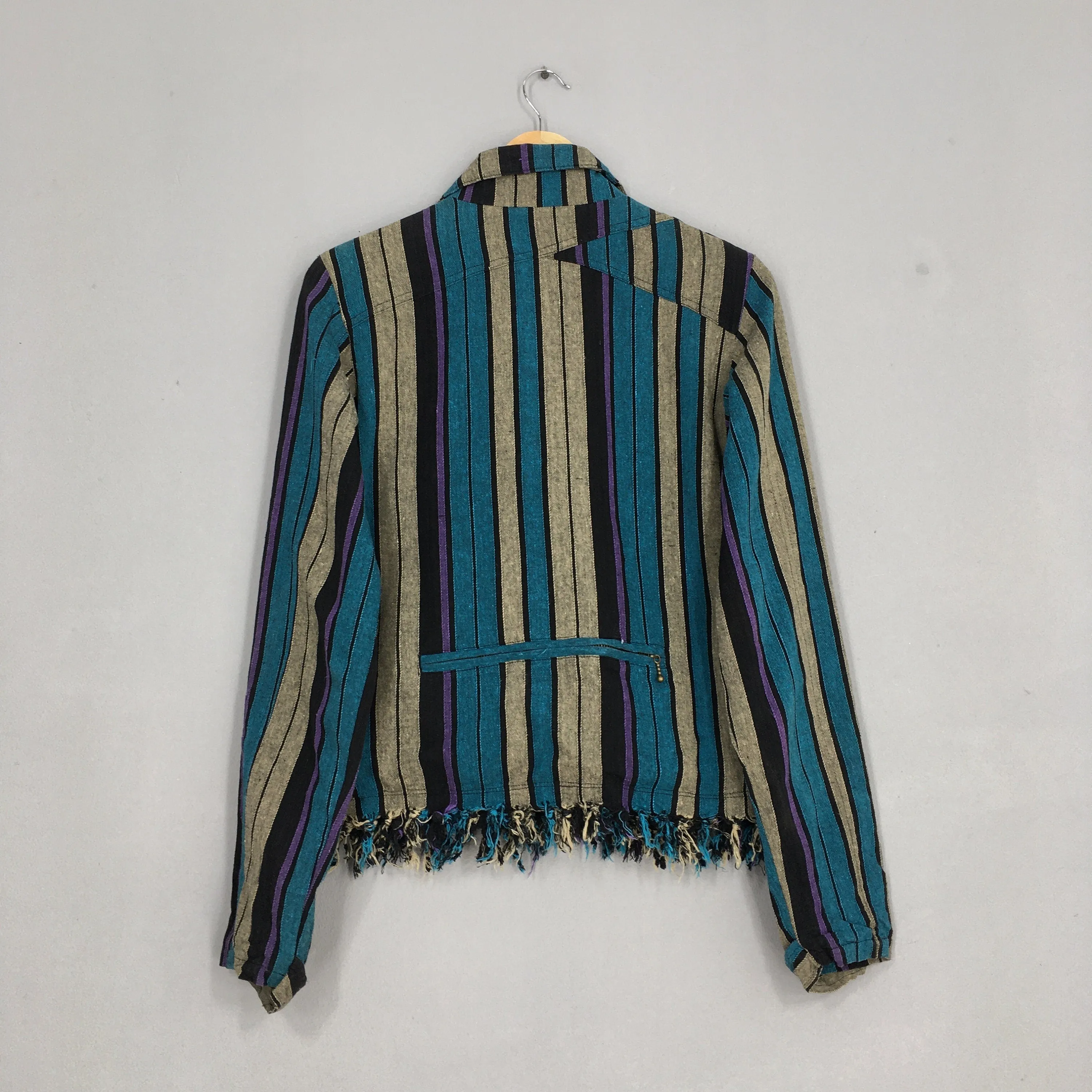Bondage Punk Stripes Goth Ladies Jacket Medium