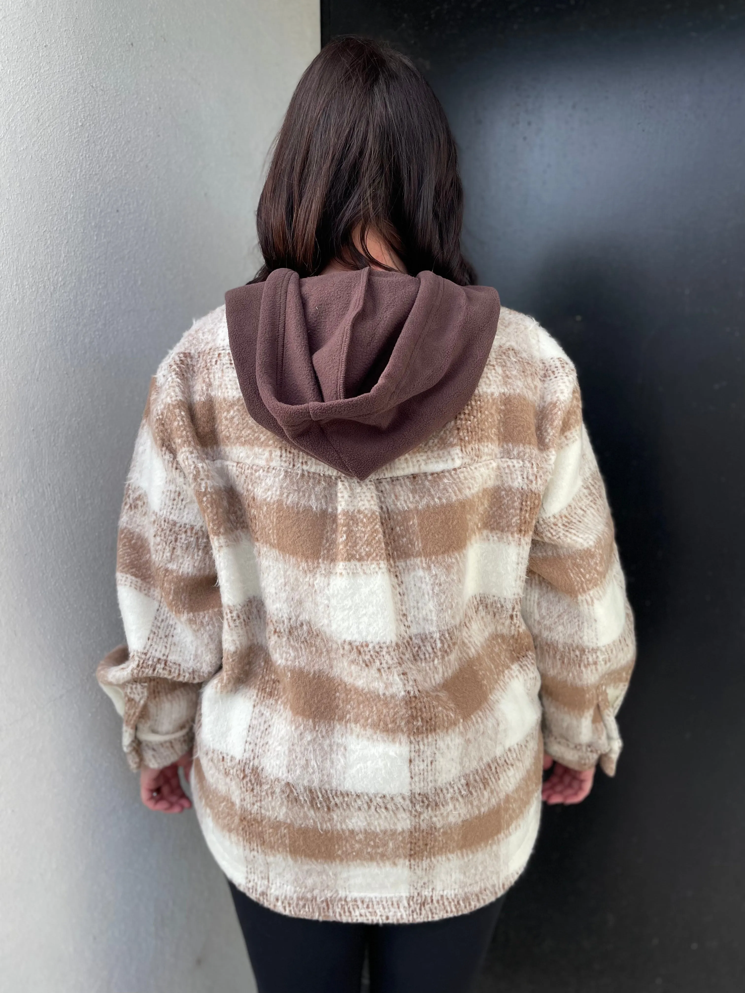 Brushed Vintage Plaid Pullover Shacket