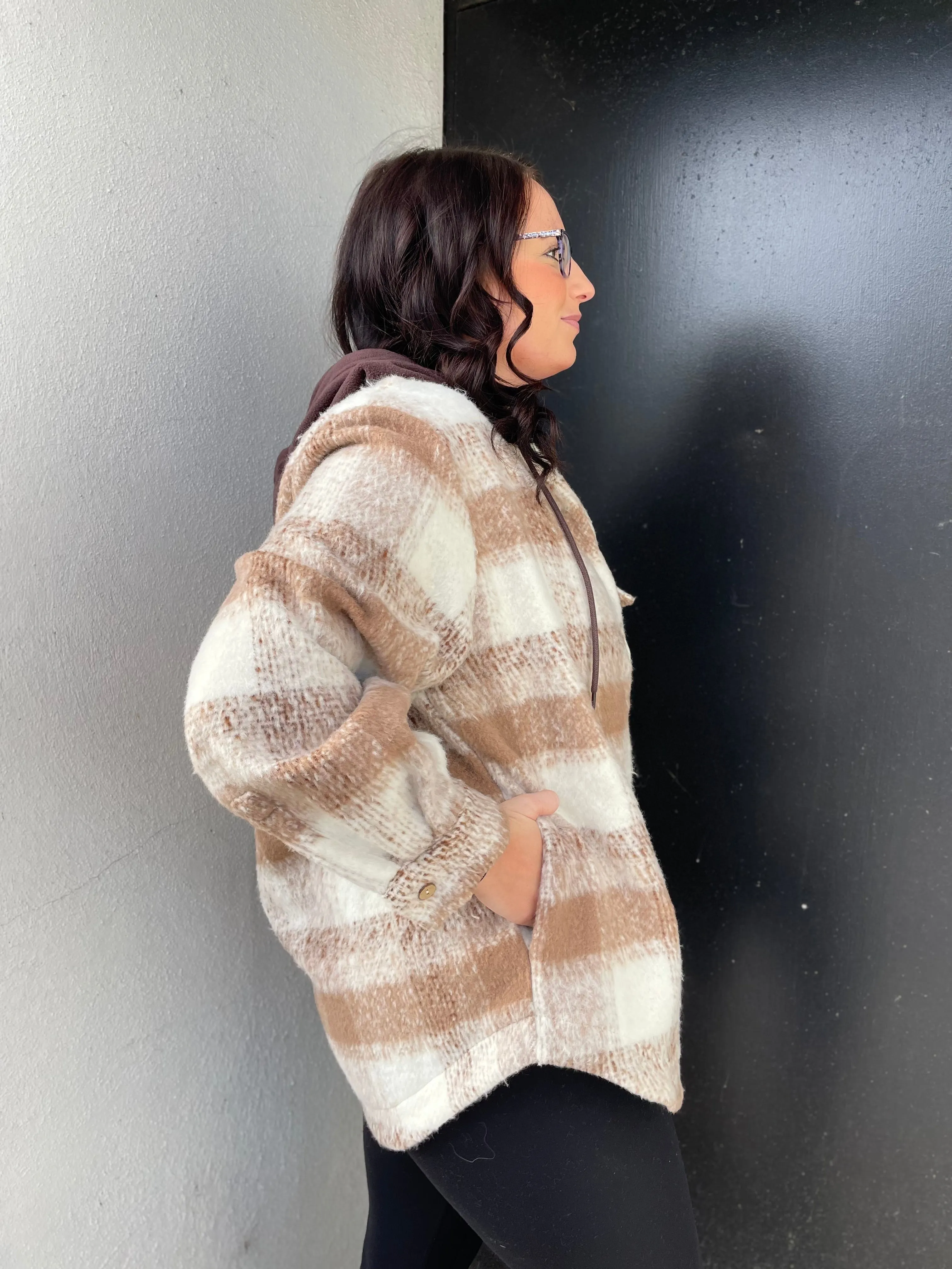 Brushed Vintage Plaid Pullover Shacket