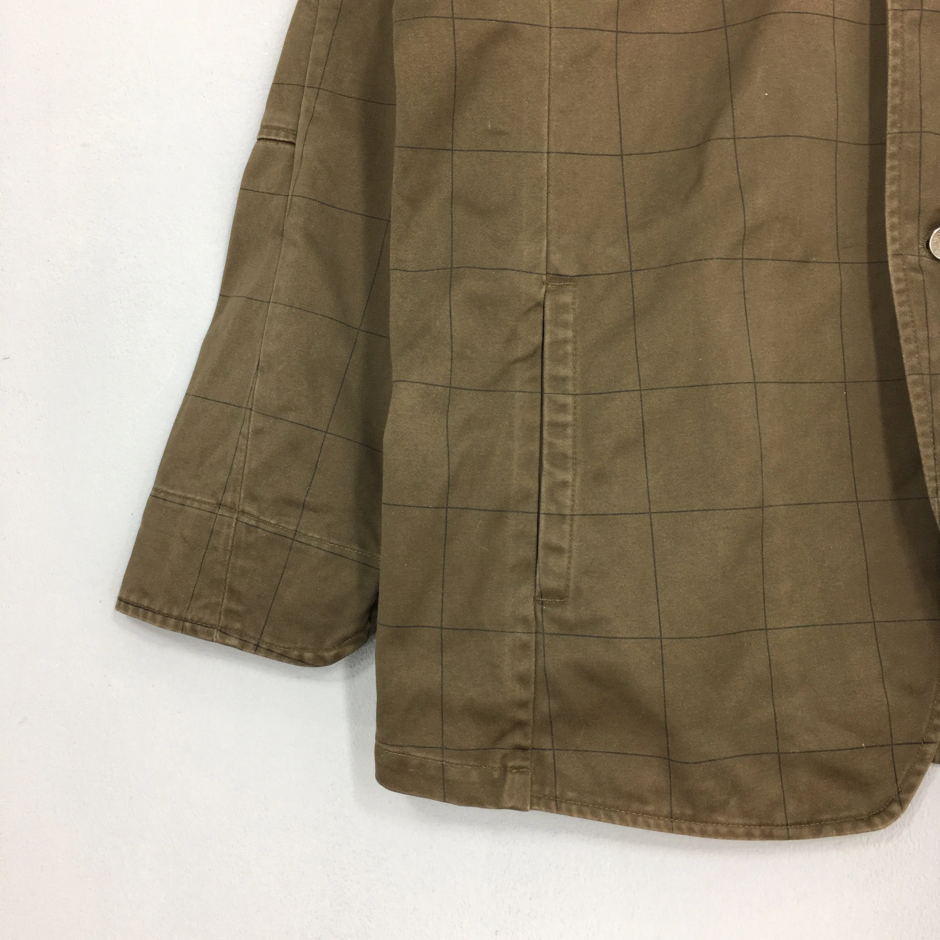 Casual Workers Plaid Brown Jacket Medium