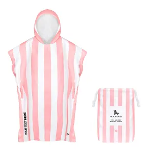 Dock & Bay Poncho Adults - Malibu Pink - Customized Embroidery Personalized for You