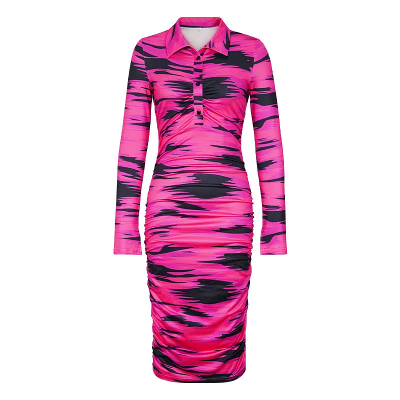 Elowyn - Elegant Printed Bodycon Midi Dress for Women