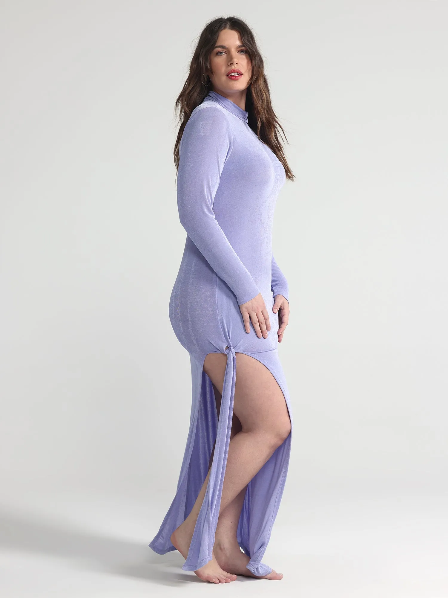Fashion To Figure - Amalia Bodycon Knit Dress with High Slit
