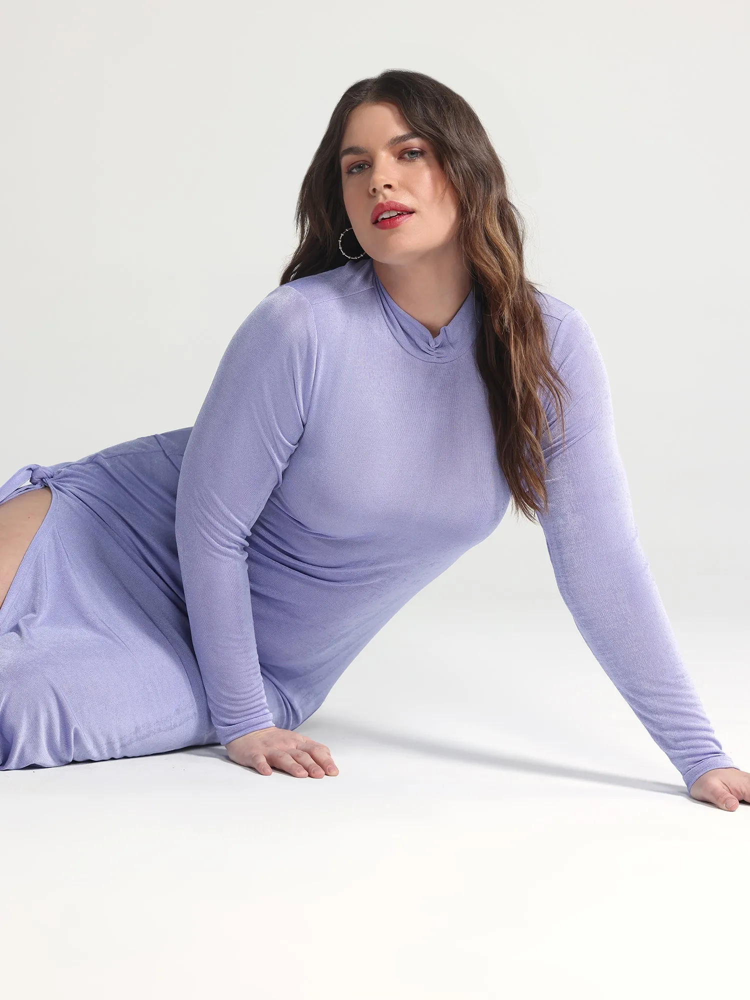 Fashion To Figure - Amalia Bodycon Knit Dress with High Slit
