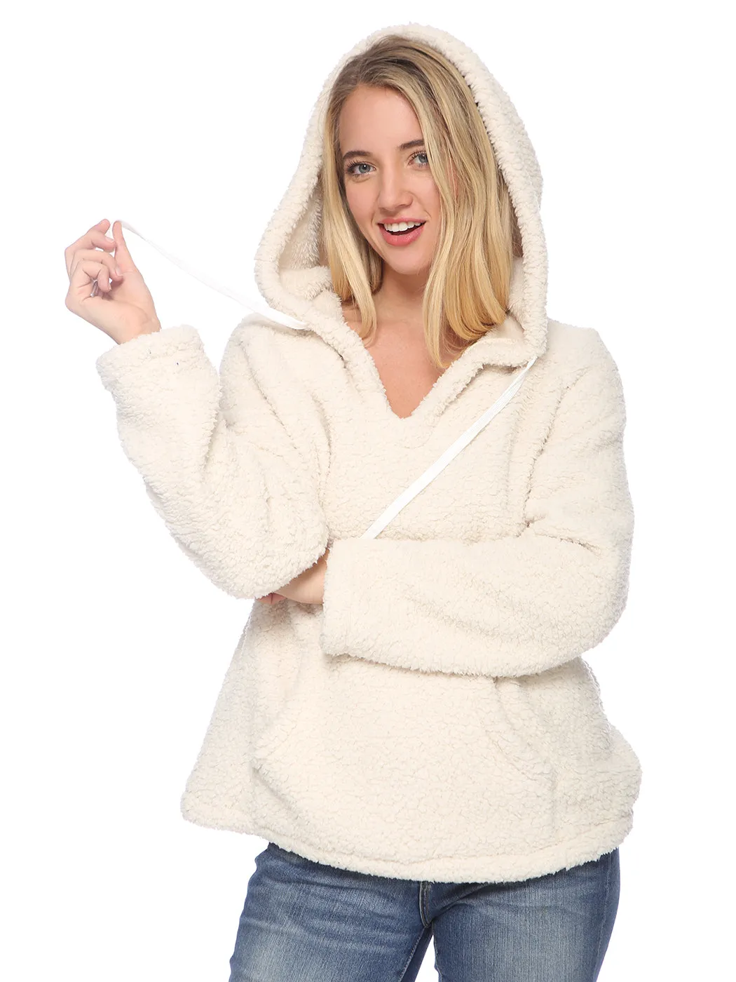 Fuzzy Sherpa Oversized Pullover Hoodie