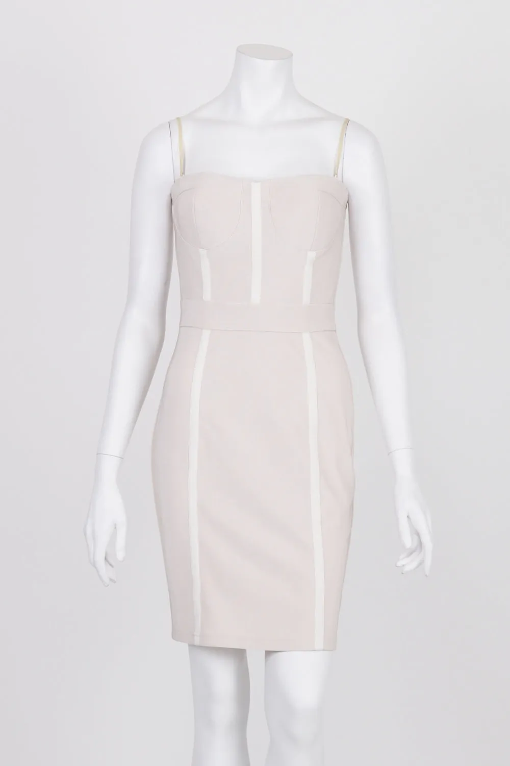 George Ermis Beige Strapless Bodycon Dress 10