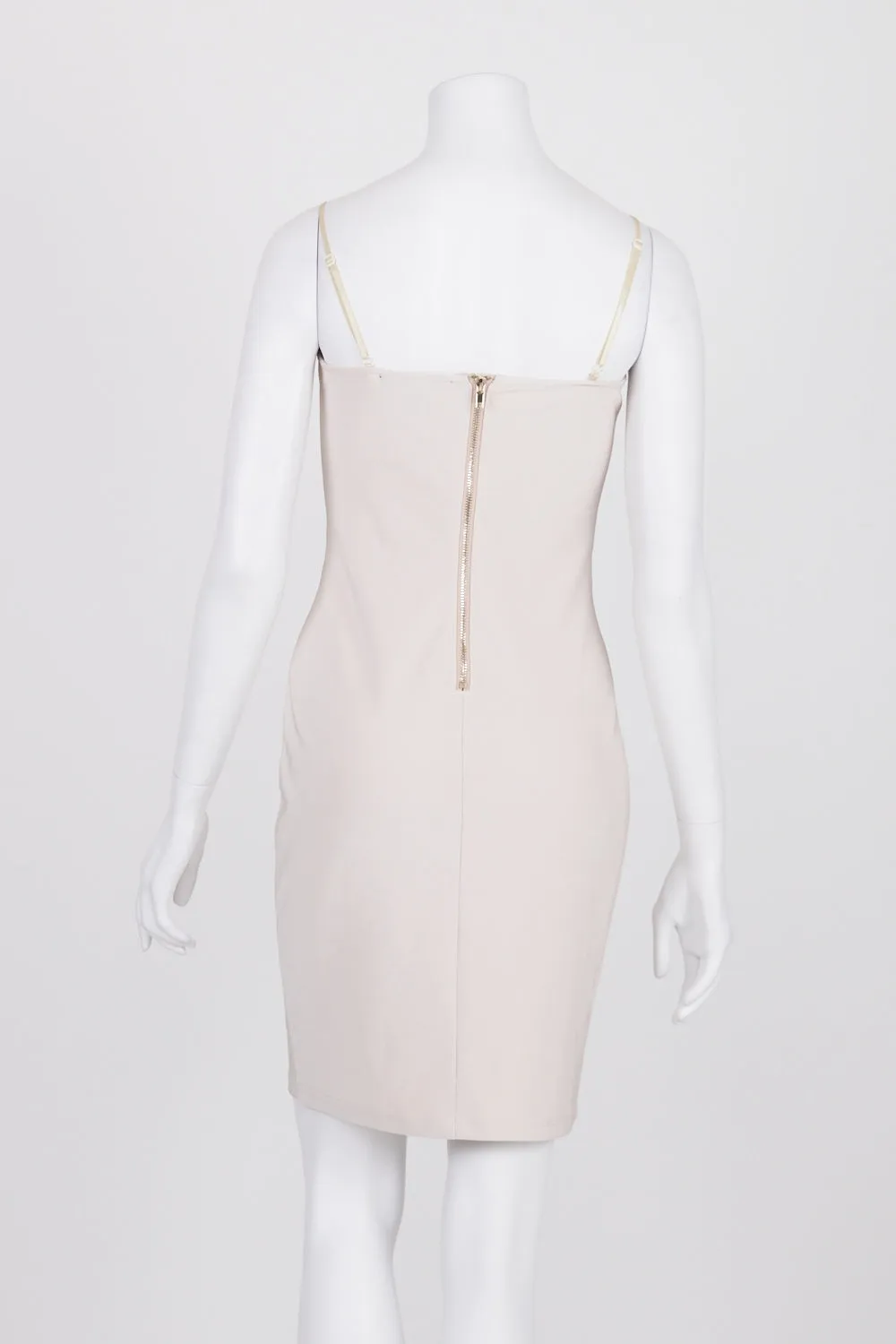George Ermis Beige Strapless Bodycon Dress 10