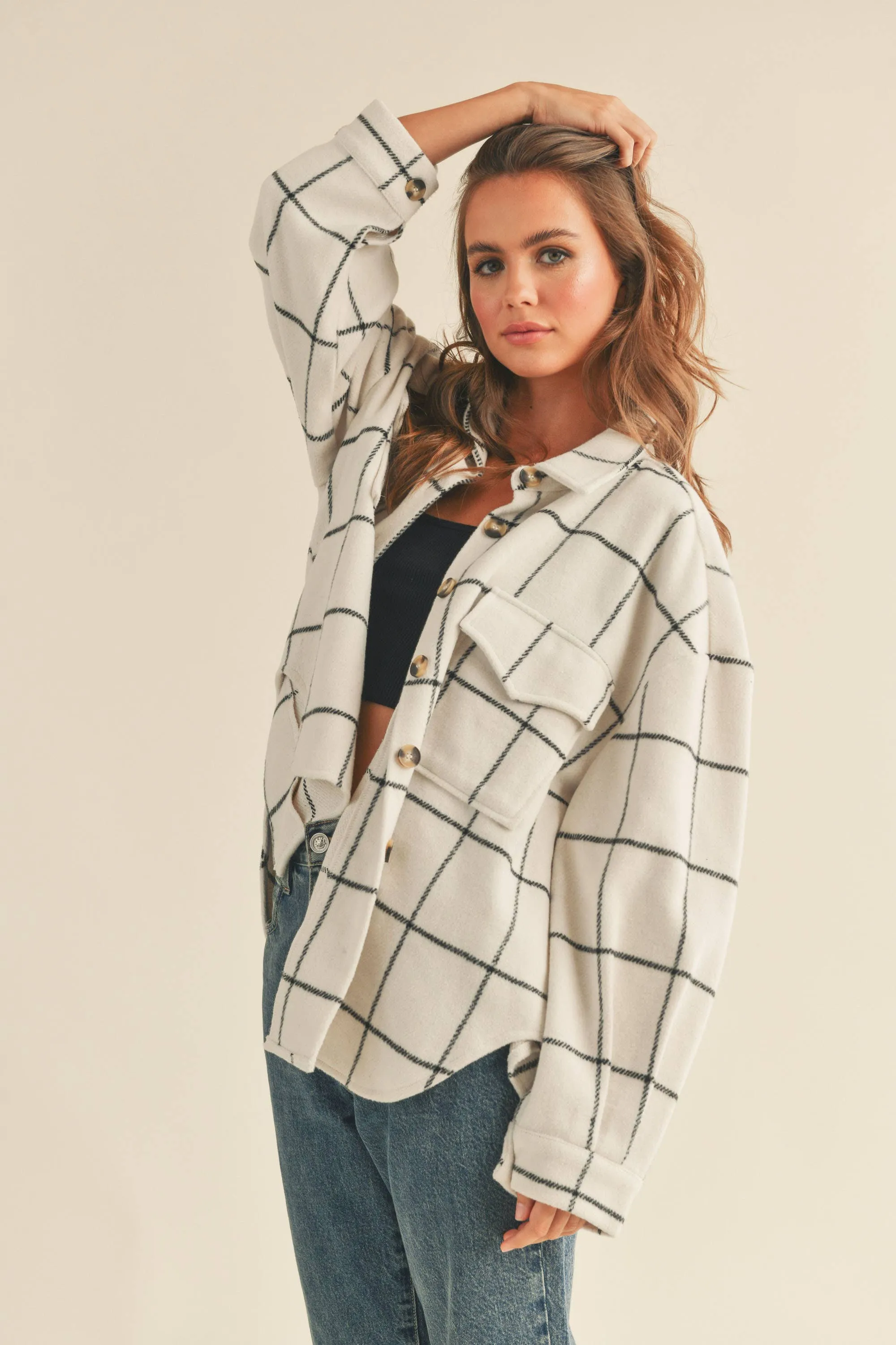GRID PATTERN SHACKET