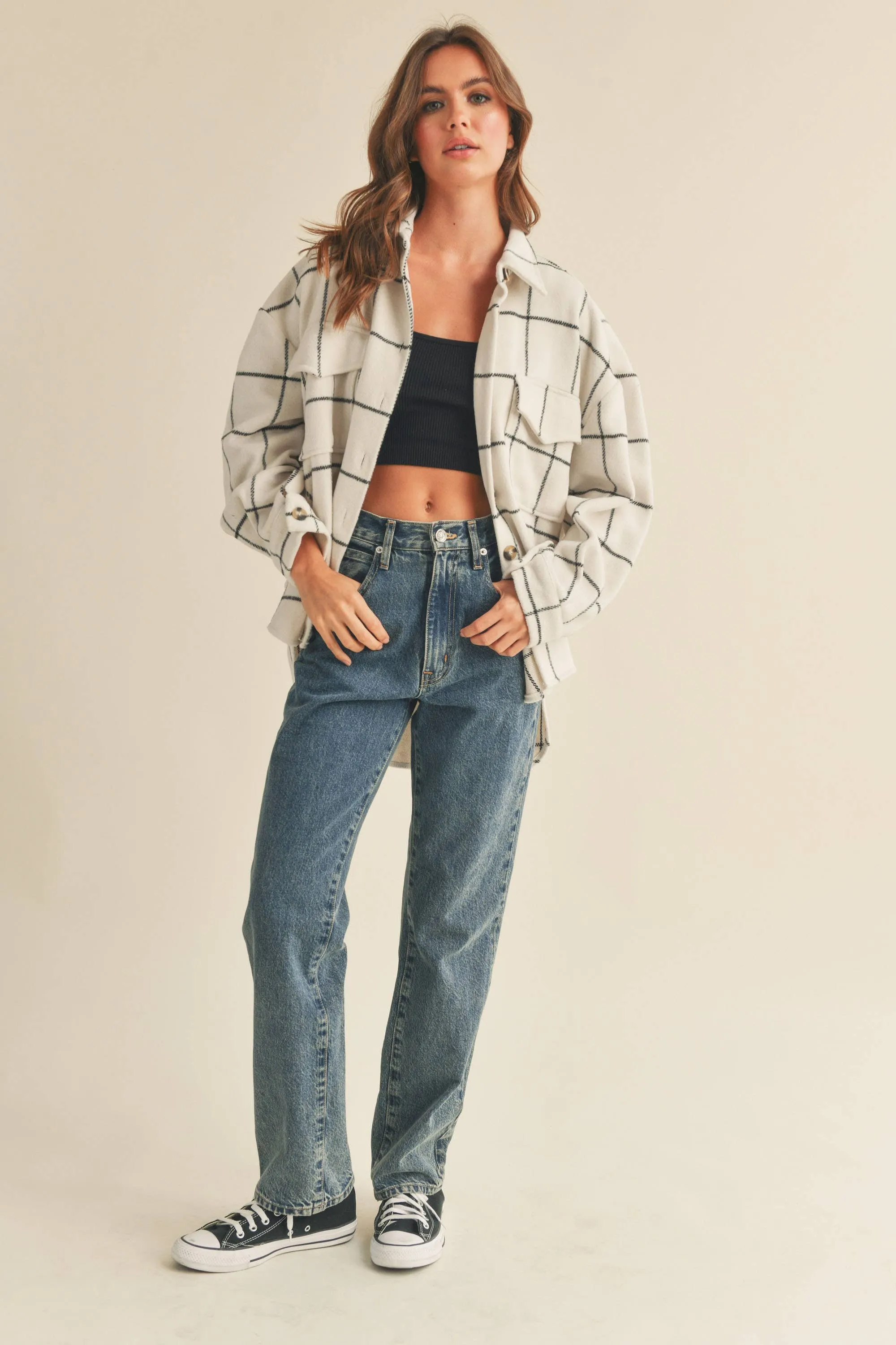 GRID PATTERN SHACKET