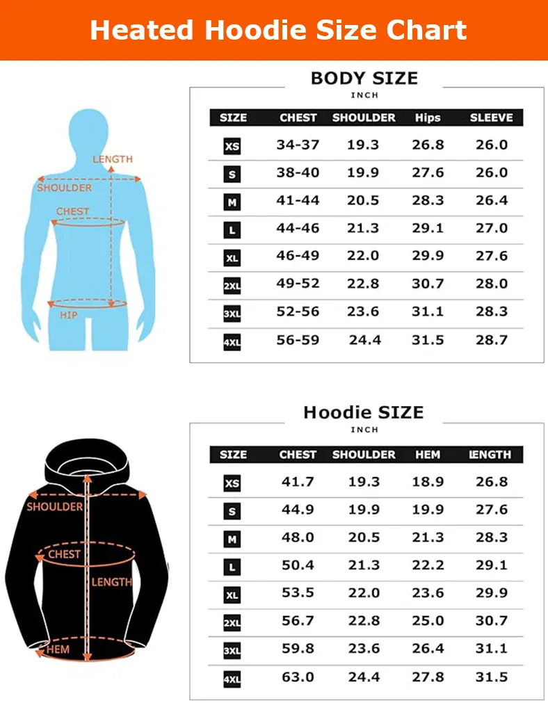 Heated Hoodie - 5 Zones for Comprehensive Warmth