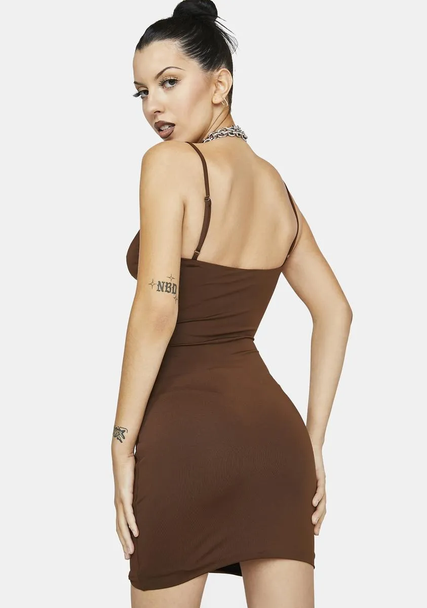 I Bodied That Lace-Up Bodycon Dress
