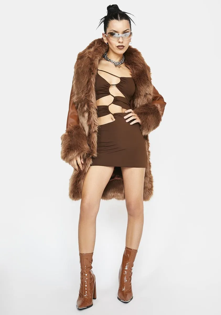 I Bodied That Lace-Up Bodycon Dress