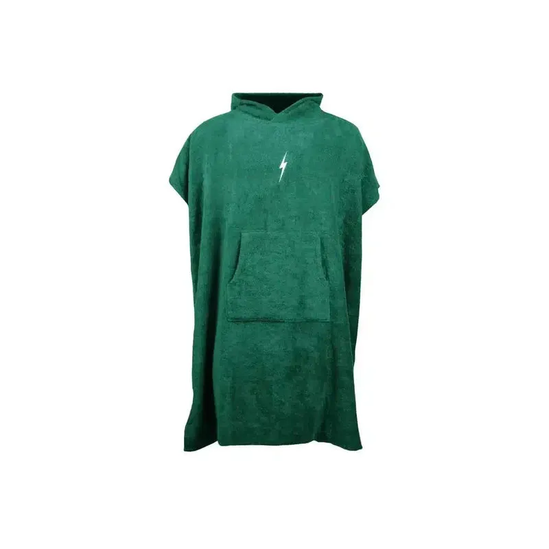 Lightning Bolt Hooded Poncho - Ultramarine Green