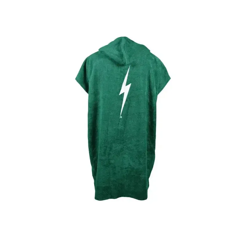 Lightning Bolt Hooded Poncho - Ultramarine Green