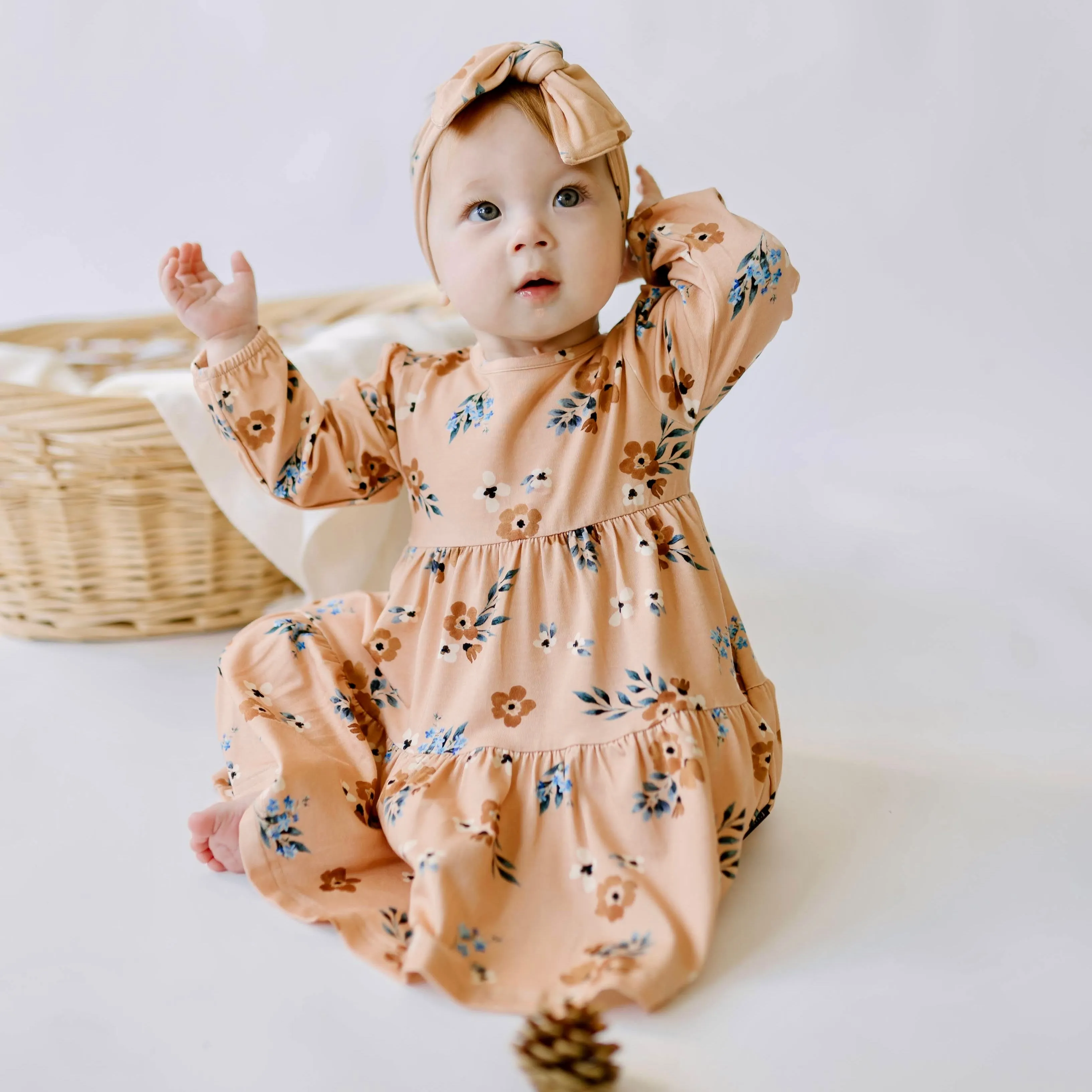 Long Sleeve Tiered Dress - Floral