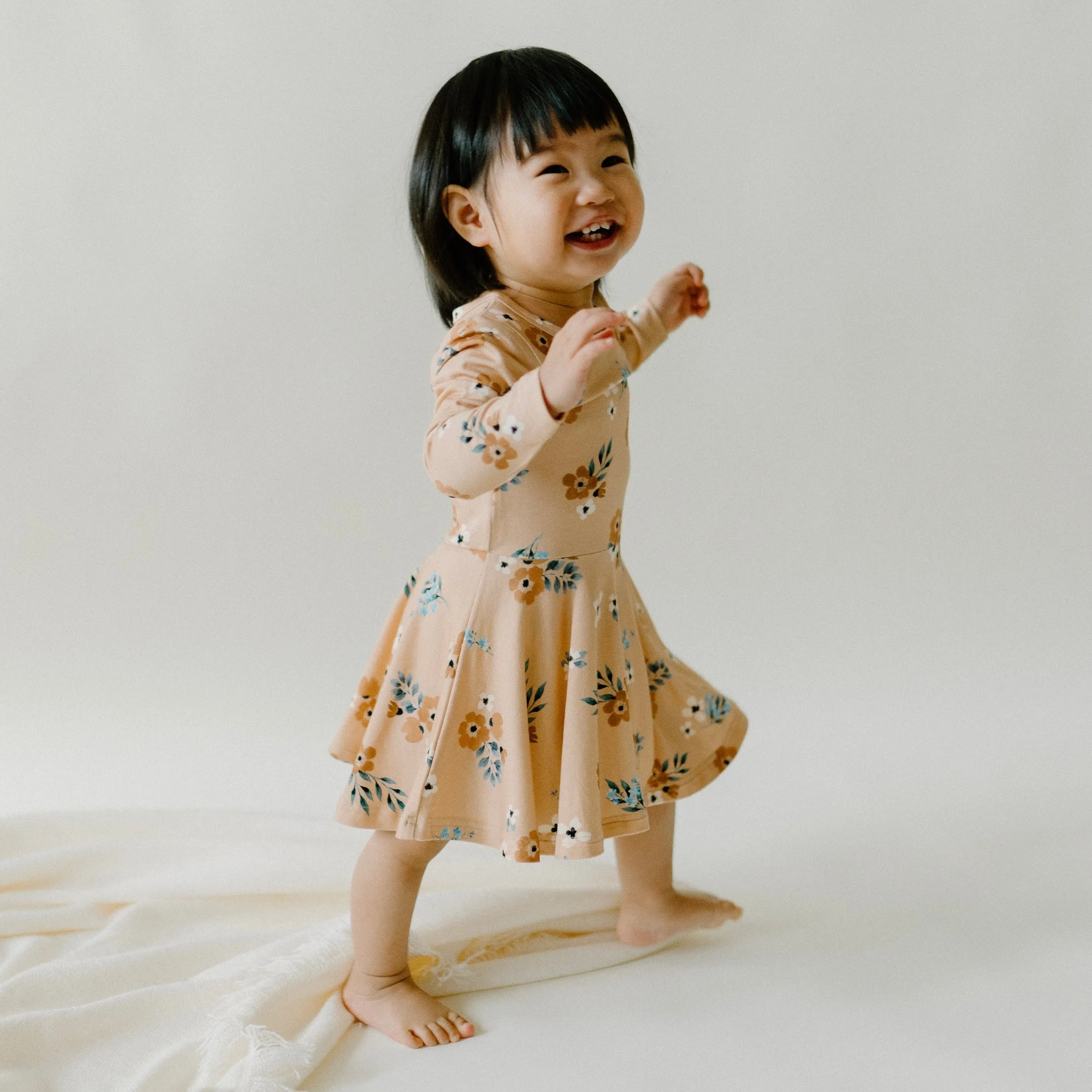 Long Sleeve Twirl Dress- Floral