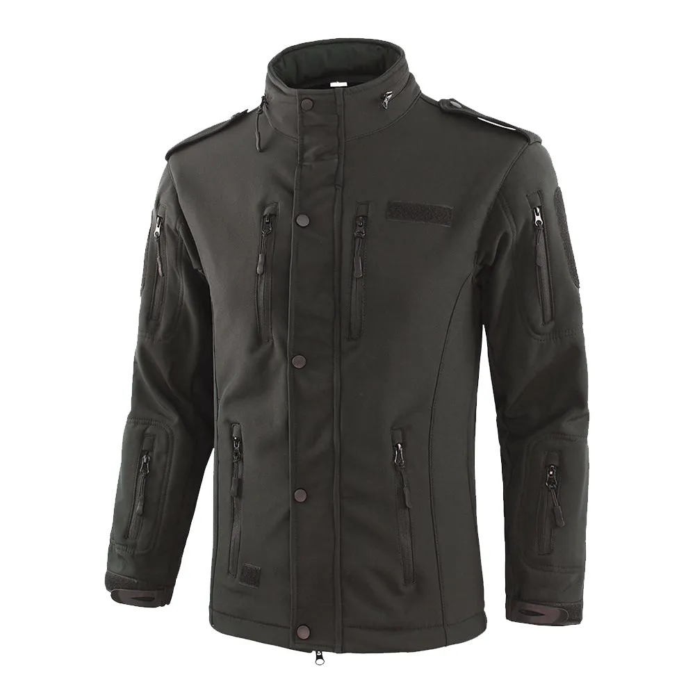 Men's Winter Camo Military Tactical Jacket Fleeced Hooded Outwear Softshell Windbreaker Coat