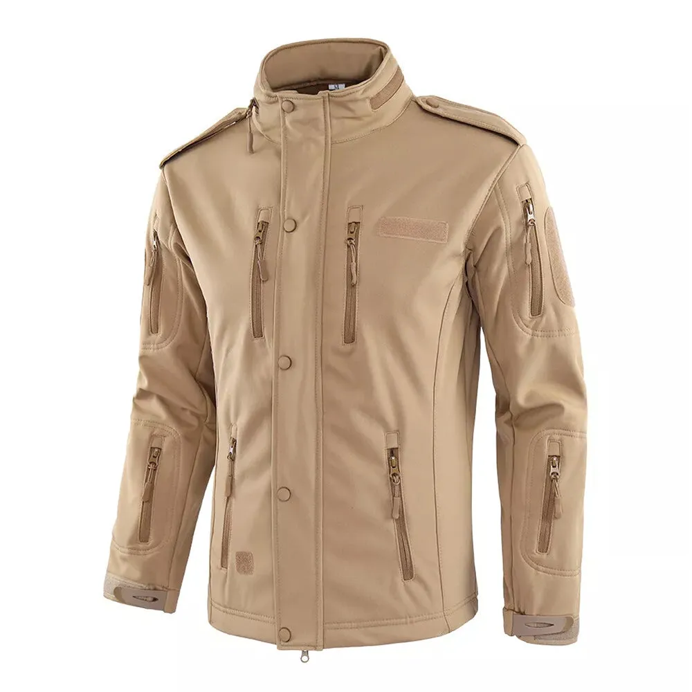 Men's Winter Camo Military Tactical Jacket Fleeced Hooded Outwear Softshell Windbreaker Coat