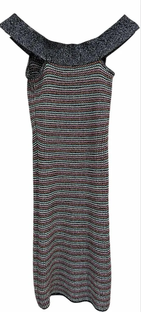 Missoni Sparkly Off the Shoulder Bodycon Mini Dress - Size 38