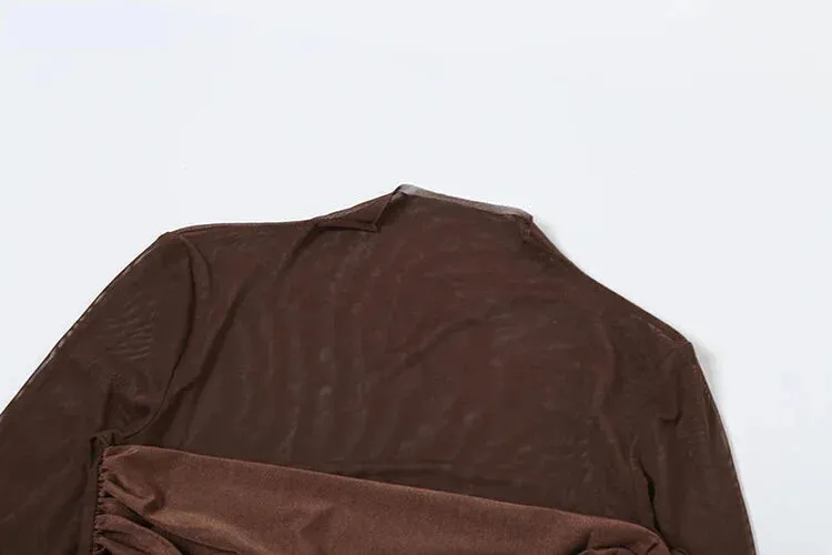 Mocha Clubbing Mini Dress for Evening Glam
