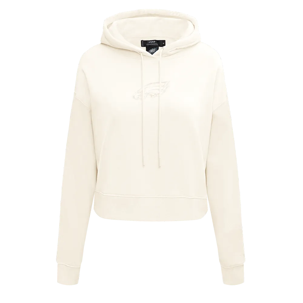 NFL PHILADELPHIA EAGLES NEUTRAL WOMENS CROPPED PO HOODIE (EGGSHELL)