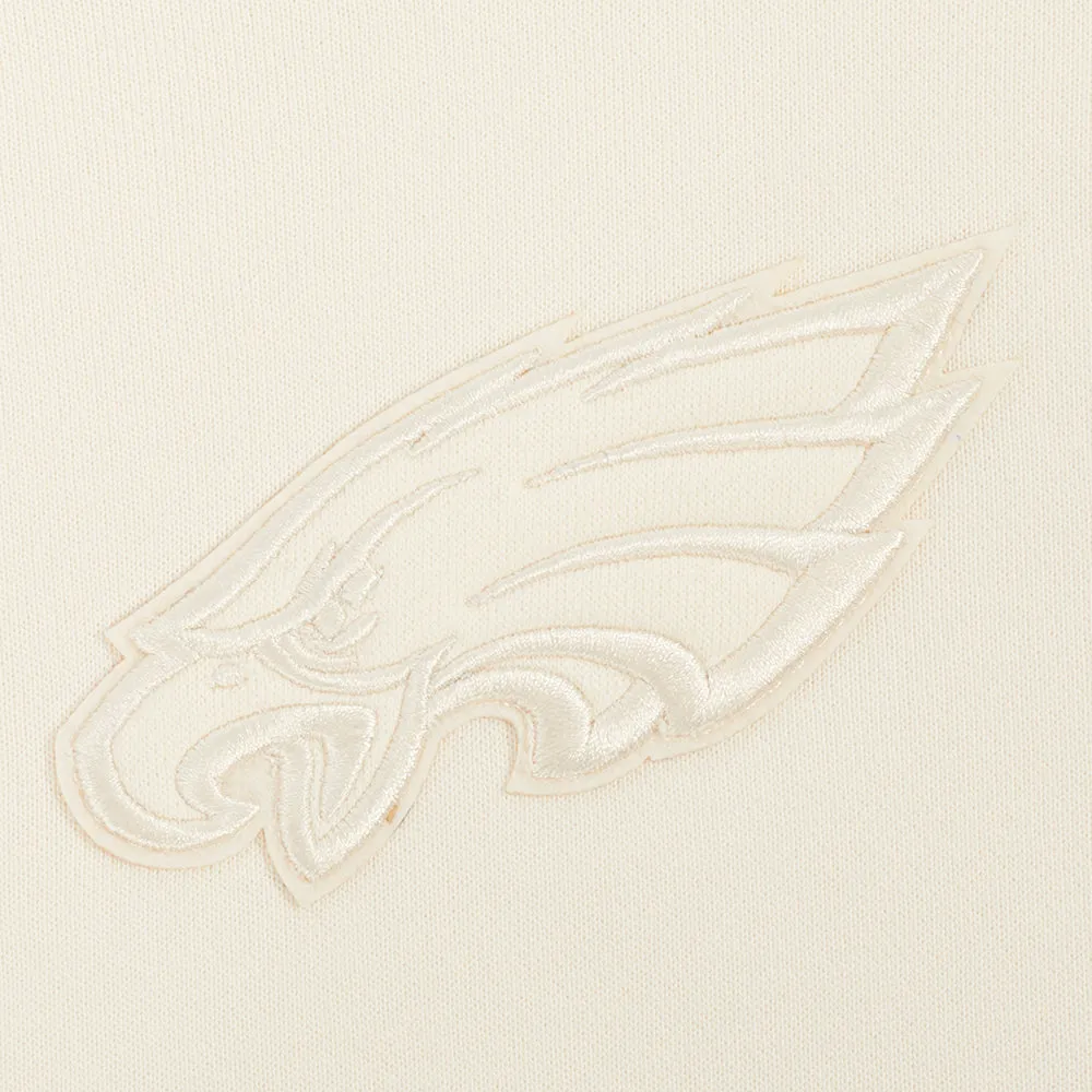 NFL PHILADELPHIA EAGLES NEUTRAL WOMENS CROPPED PO HOODIE (EGGSHELL)