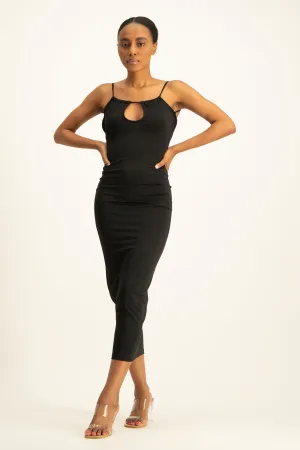 Open Back Dress w/ Front Keyhole