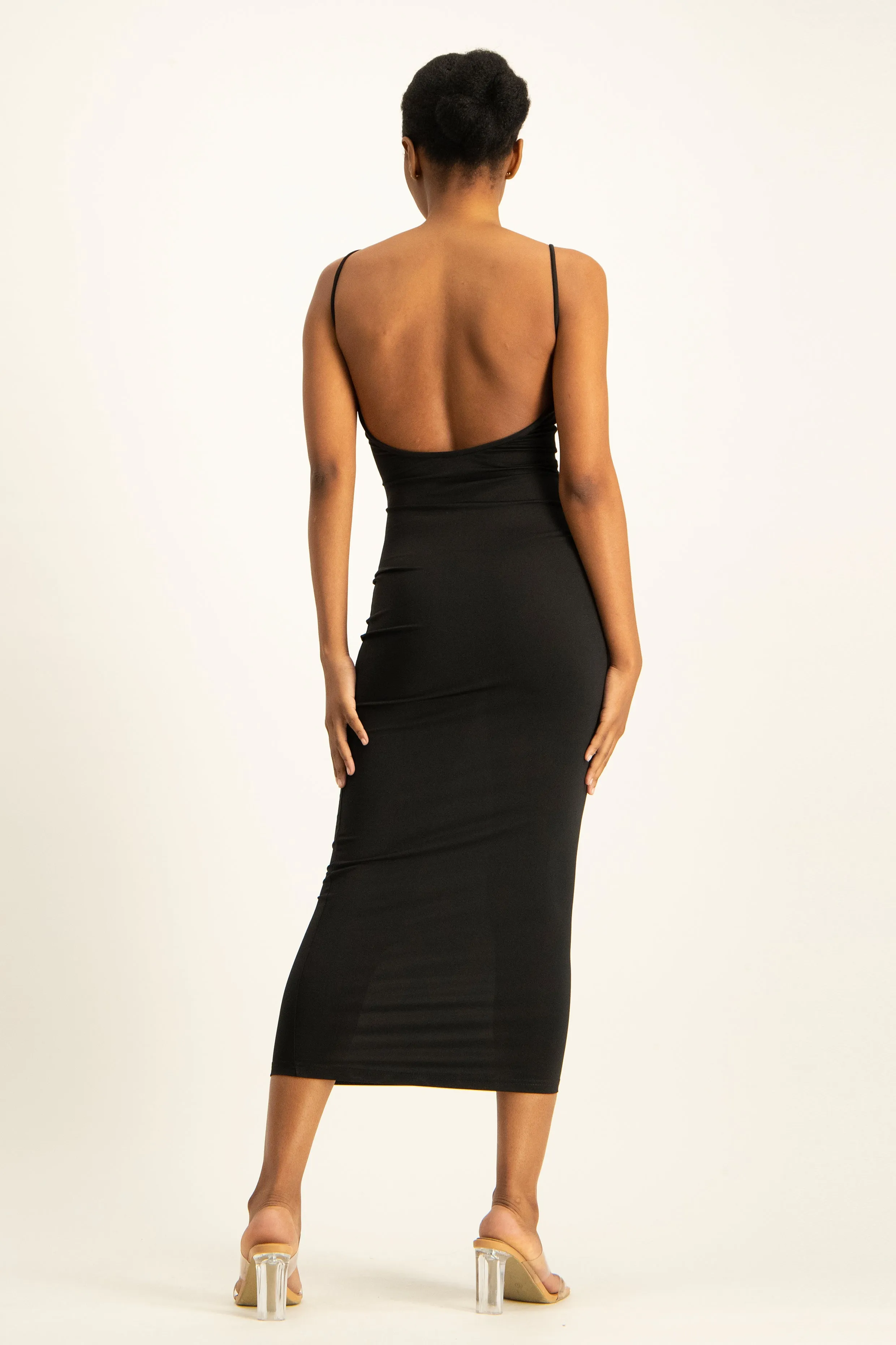 Open Back Dress w/ Front Keyhole