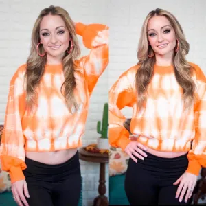 Orange Tie Dye Sweatshirt