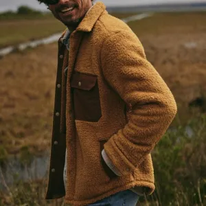 Outerknown Skyline Fleece Sherpa Snap Shirt Jacket (Medium)