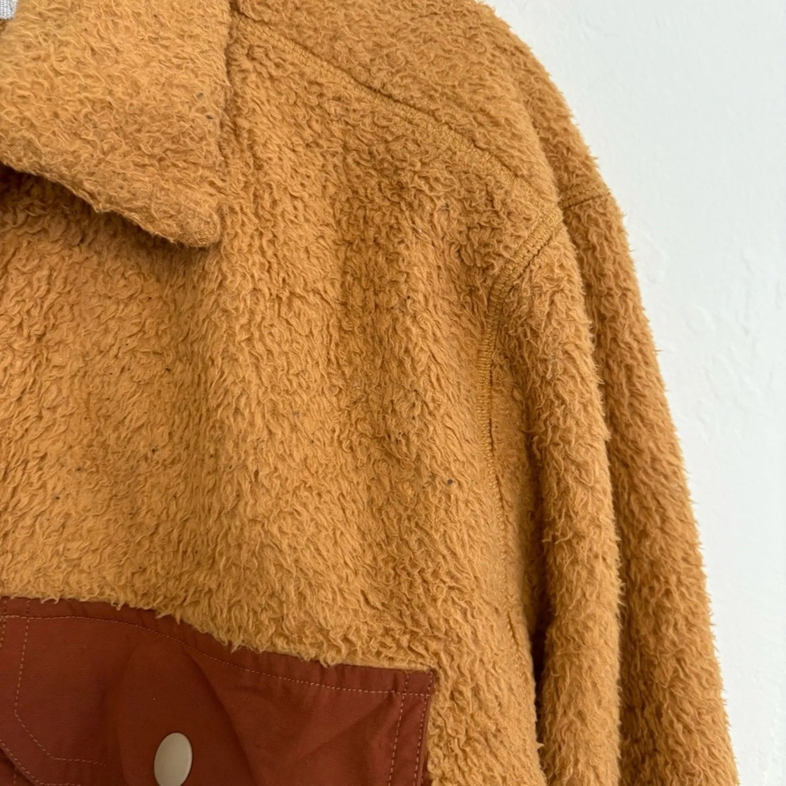 Outerknown Skyline Fleece Sherpa Snap Shirt Jacket (Medium)