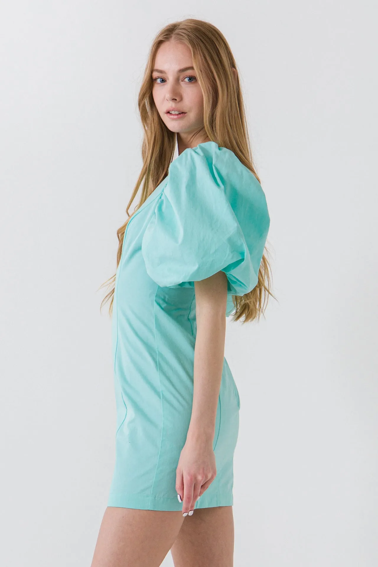 Puff Sleeve Bodycon Mini Dress