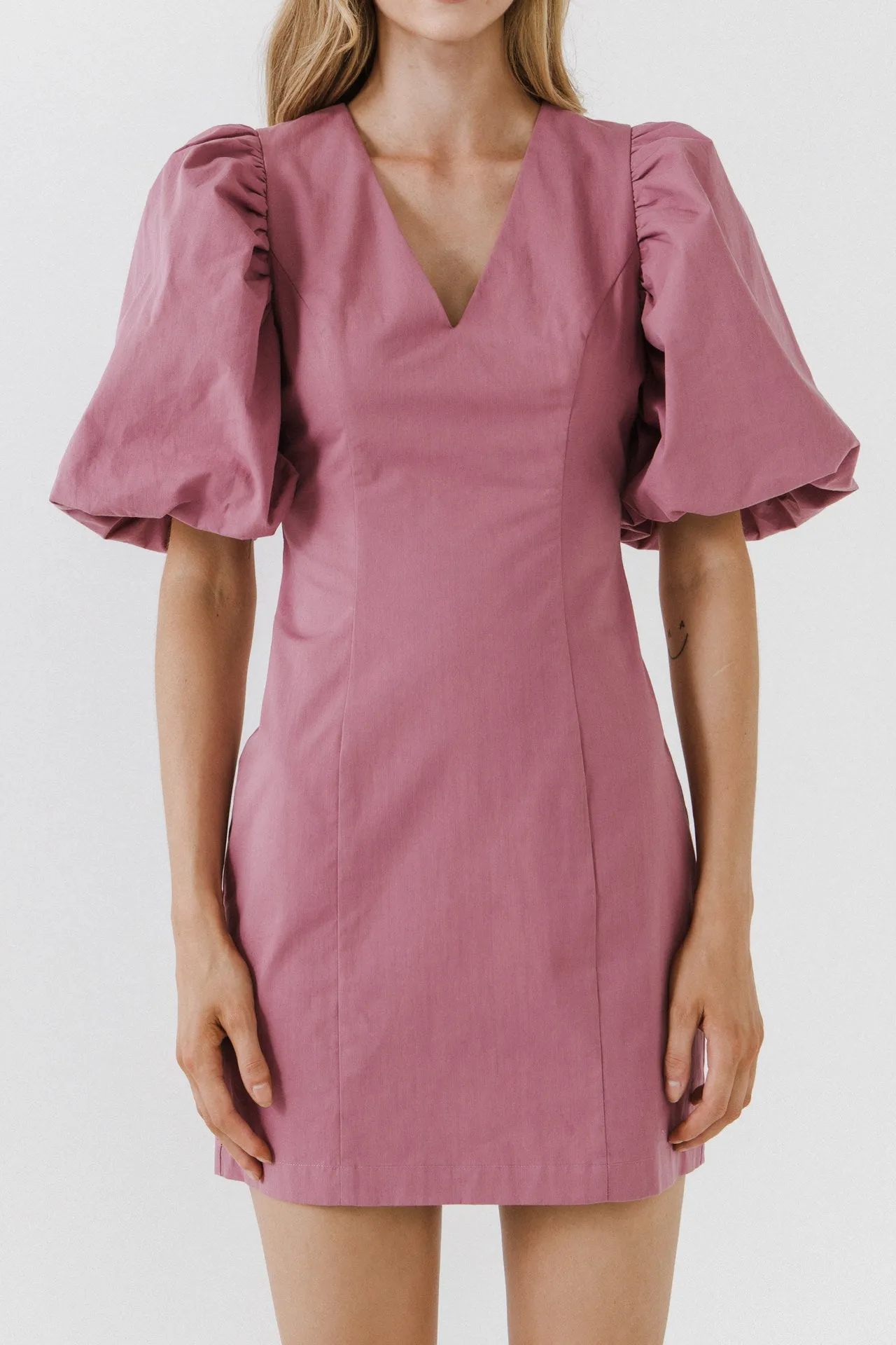 Puff Sleeve Bodycon Mini Dress