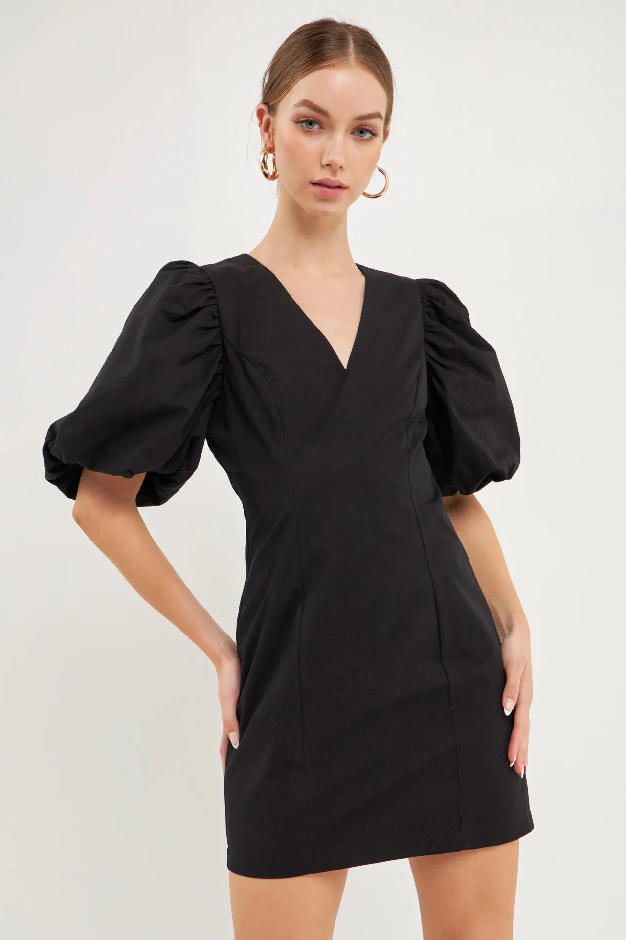 Puff Sleeve Bodycon Mini Dress