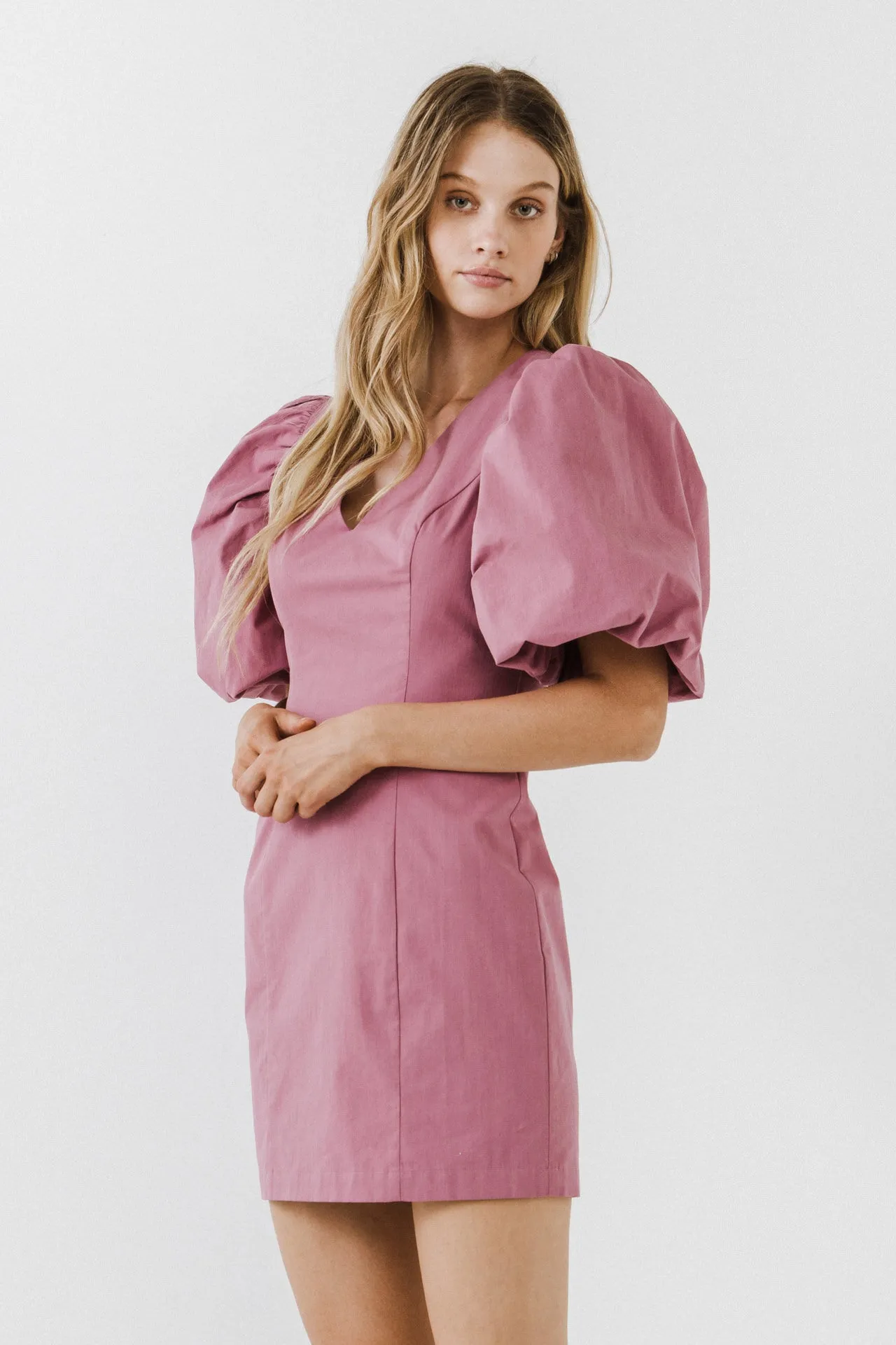 Puff Sleeve Bodycon Mini Dress