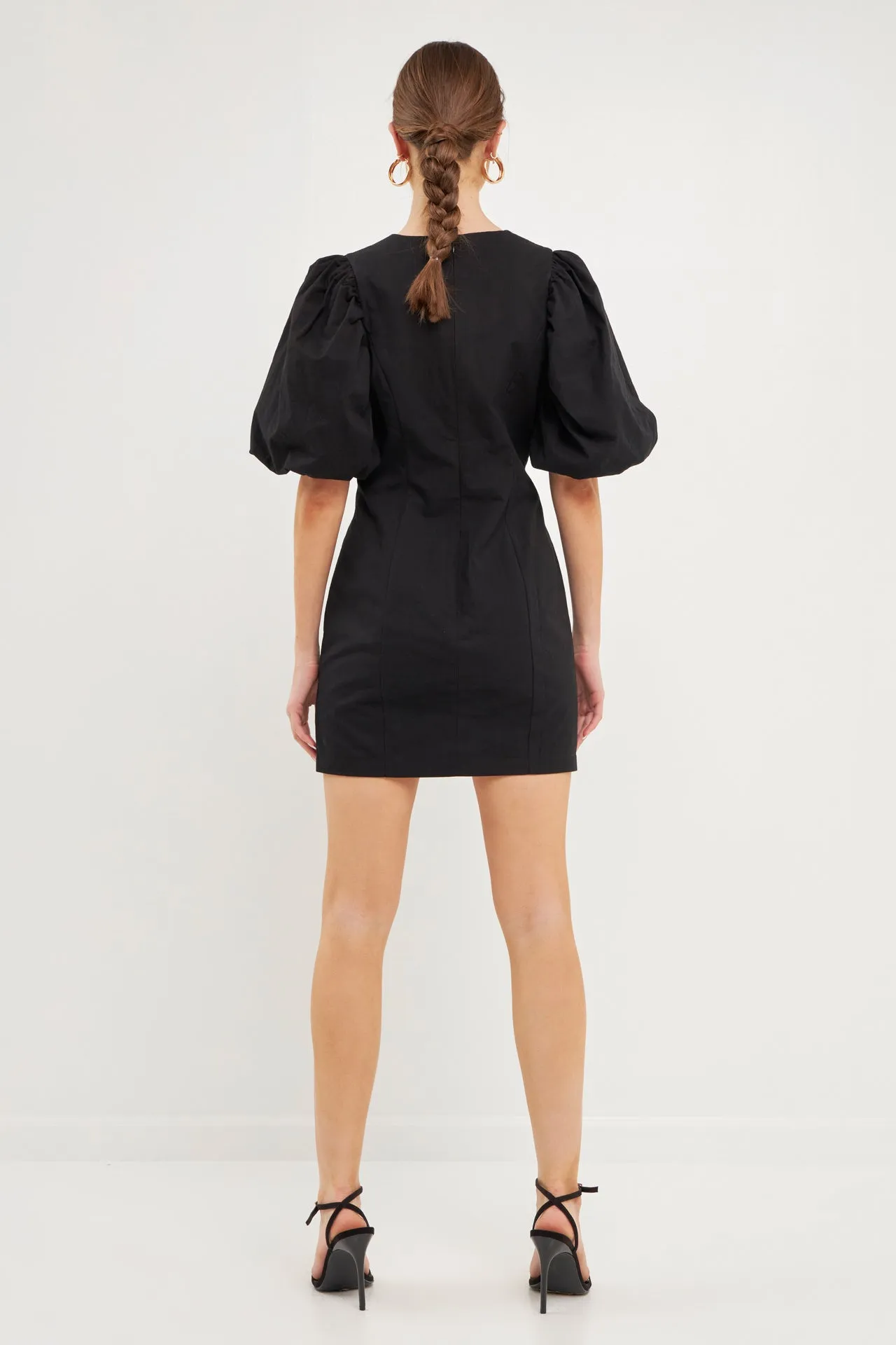 Puff Sleeve Bodycon Mini Dress