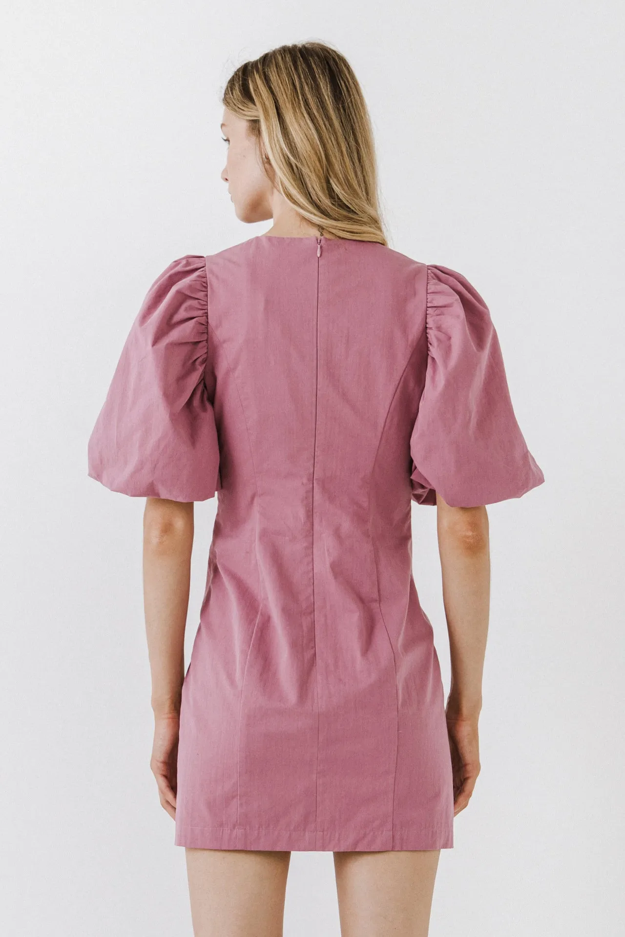 Puff Sleeve Bodycon Mini Dress