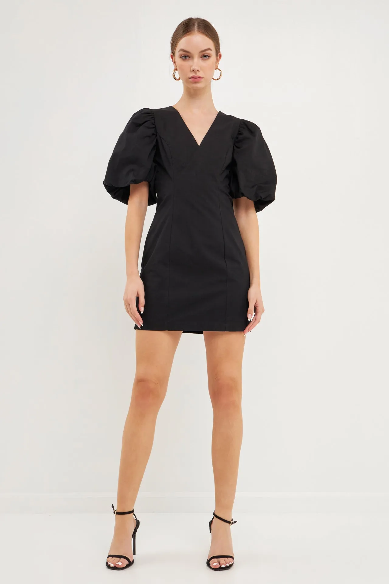 Puff Sleeve Bodycon Mini Dress