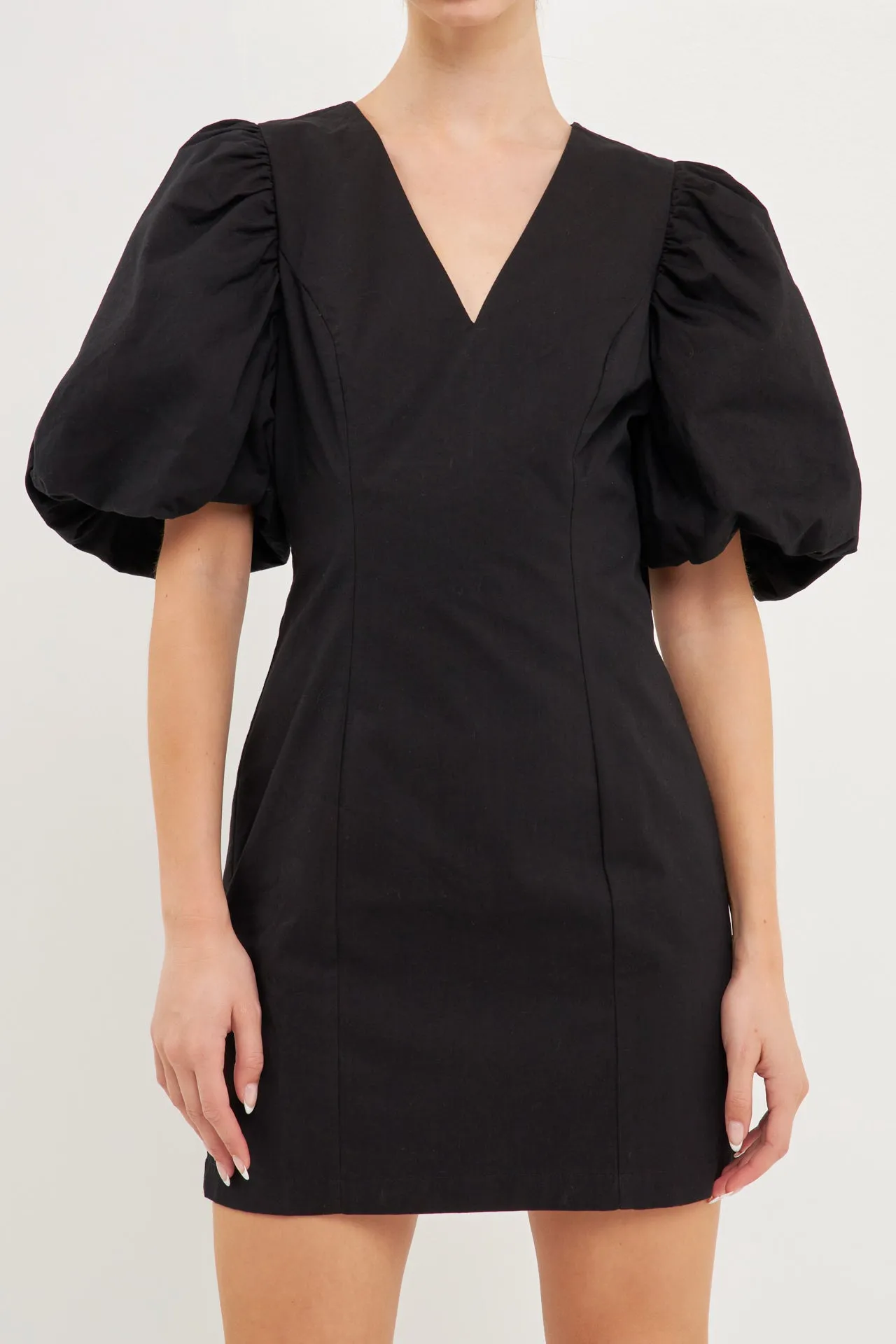Puff Sleeve Bodycon Mini Dress