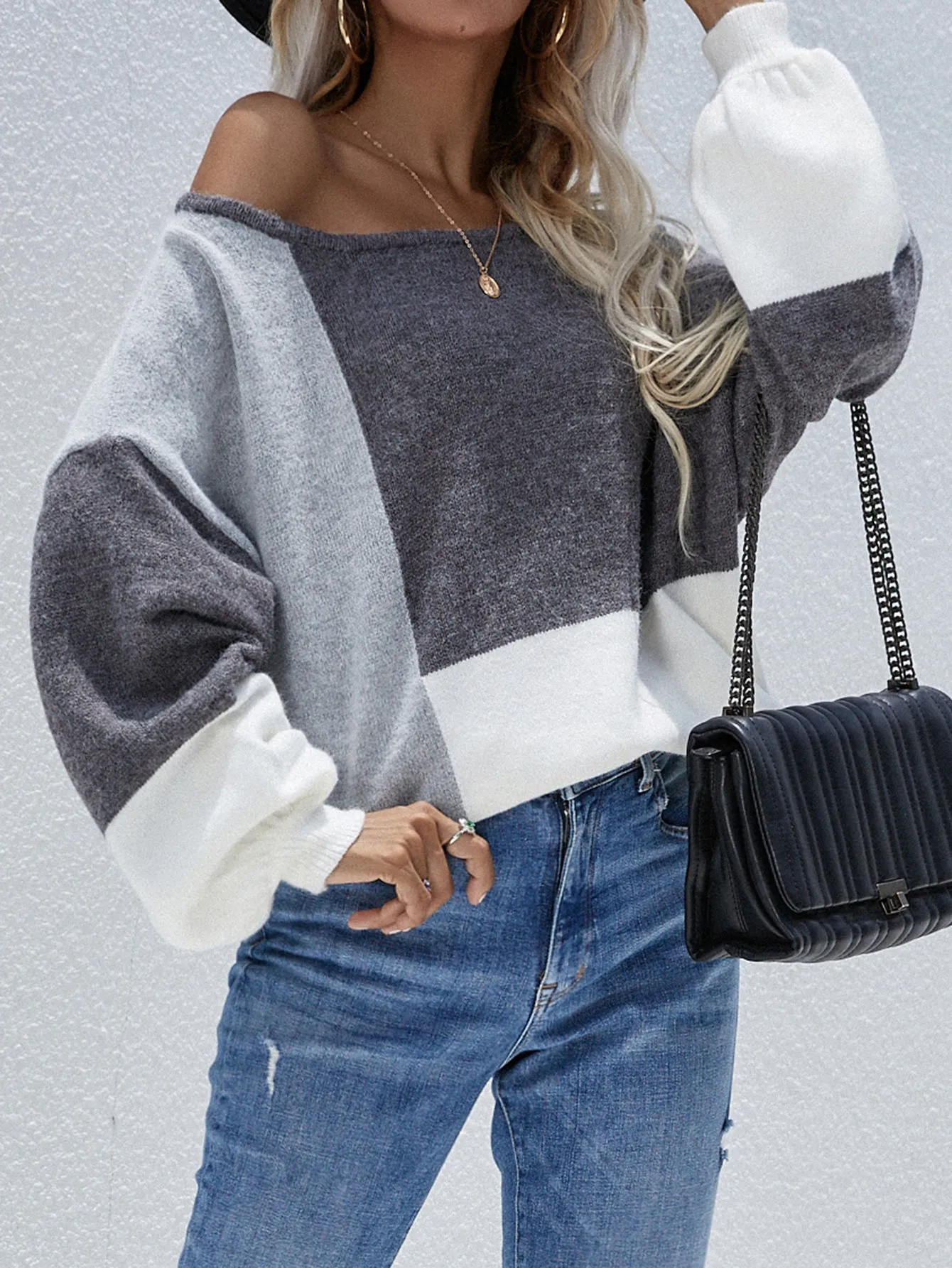 Puff Sleeve Tie Back Sweater