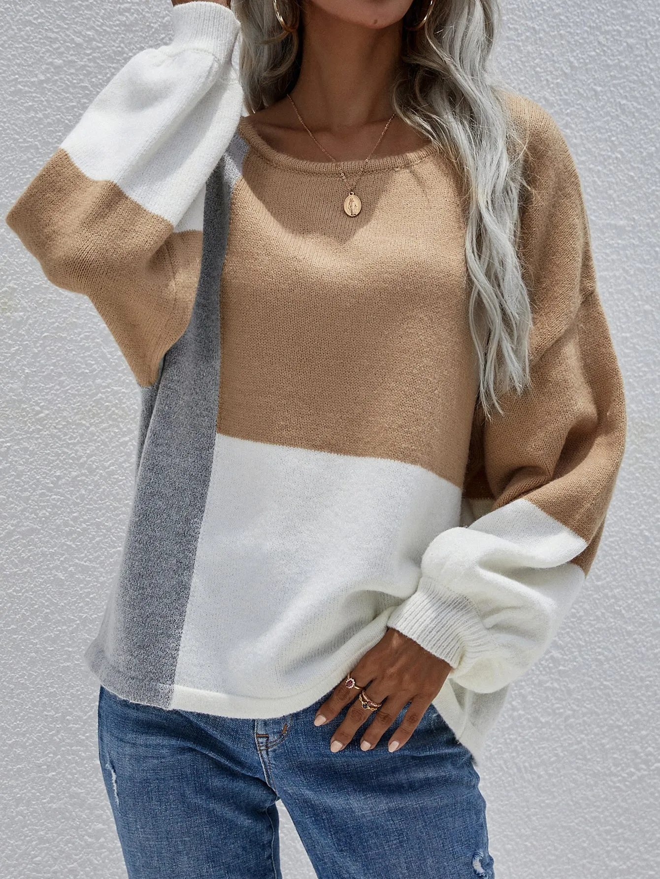 Puff Sleeve Tie Back Sweater